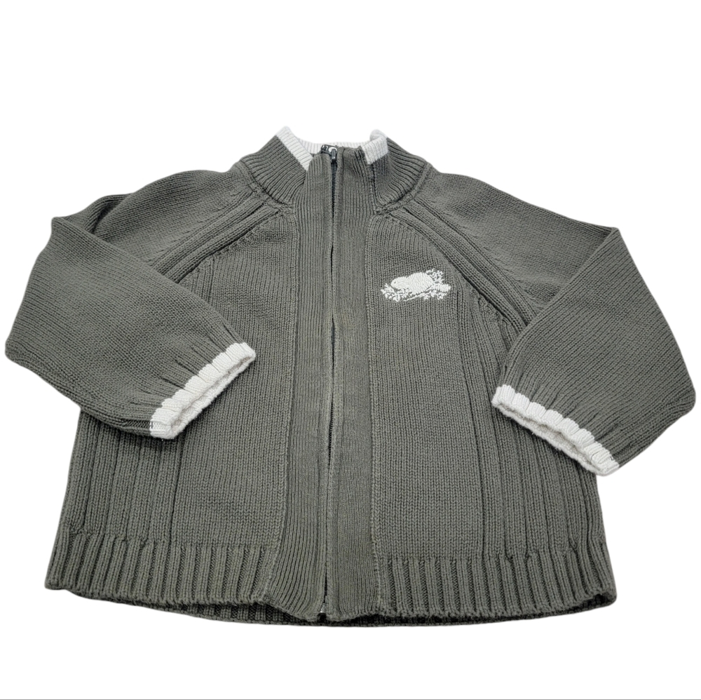 Roots Knit Baby Cardigan Green Canadian Beaver Sweater Retro Zip Up Jump… - Picture 15 of 15